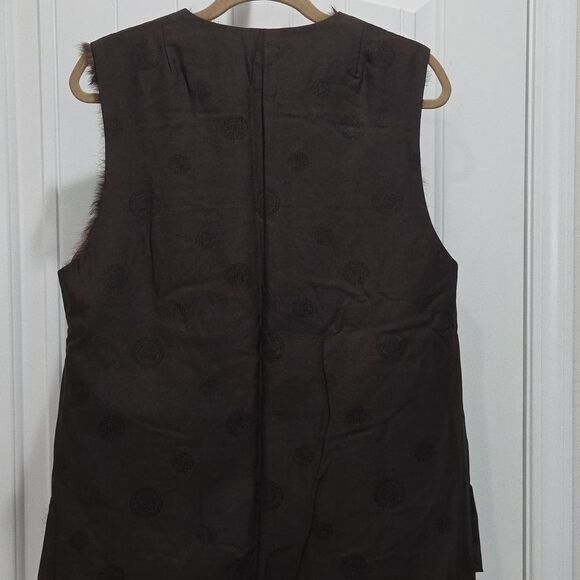Golden Swallow Mink Fur Lined Amazing Frog Closure Brocade vintage vest,  Med - Picture 6 of 9